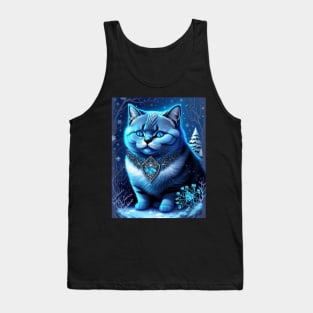 Blue Shimmering British Shorthair Tank Top